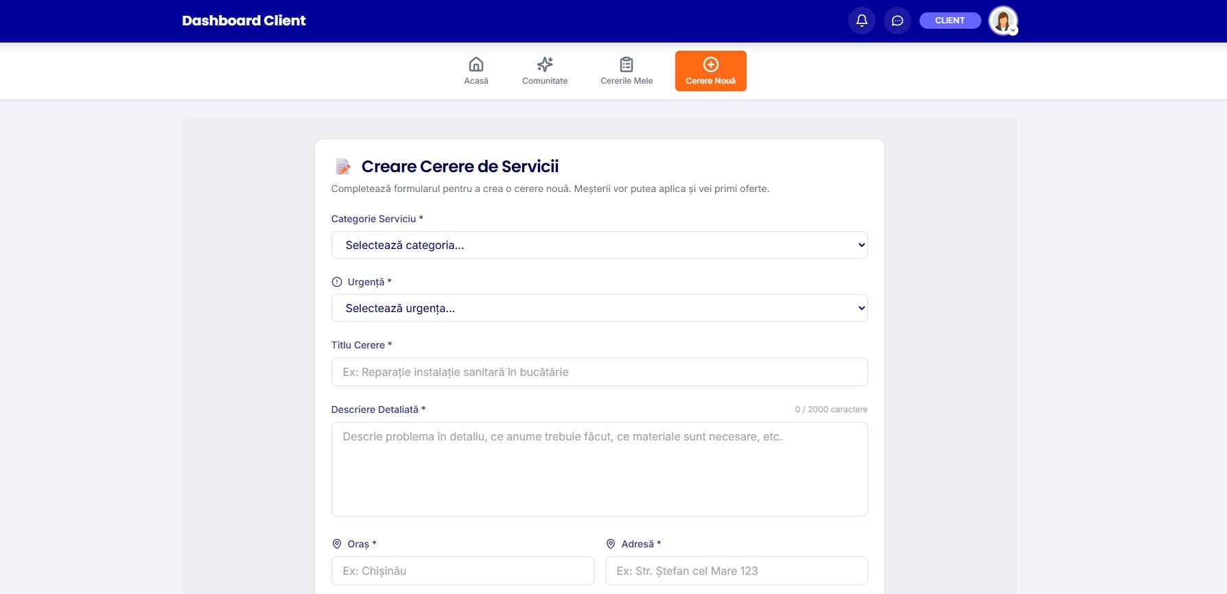 StarFix găsește meșteri verificați pe hartă Moldova